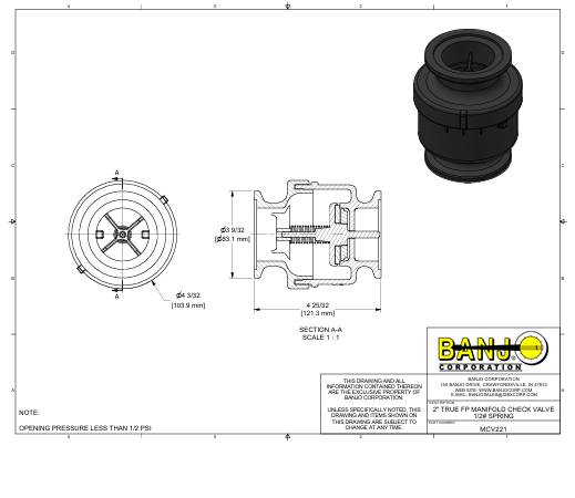 MCV221 VALV DE RETENÇÃO FLANGE 2" AB TOT BANJO
