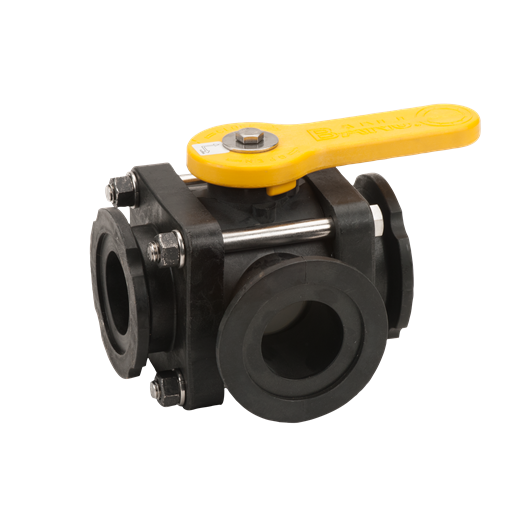 MV200SL VALV ESFERA MAN DE PP 3 VIAS FLANGE 2 BANJO