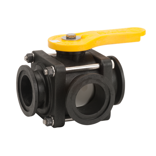 MV220SL VALV ESFERA, MANUAL 3 VIAS, FLANGE 2" AB TOTAL BANJO