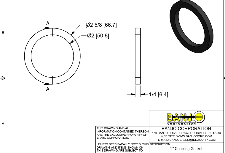 200G JUNTA DE VED AB TOT SERIE 220 EM EPDM 2 BANJO