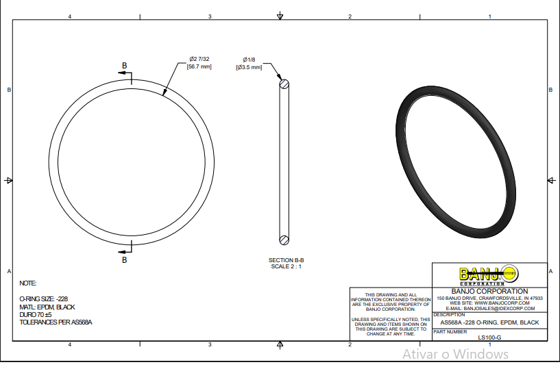 LS100-G JUNTA CORPO DO FILTRO EM EPDM 1 E 1 1/4