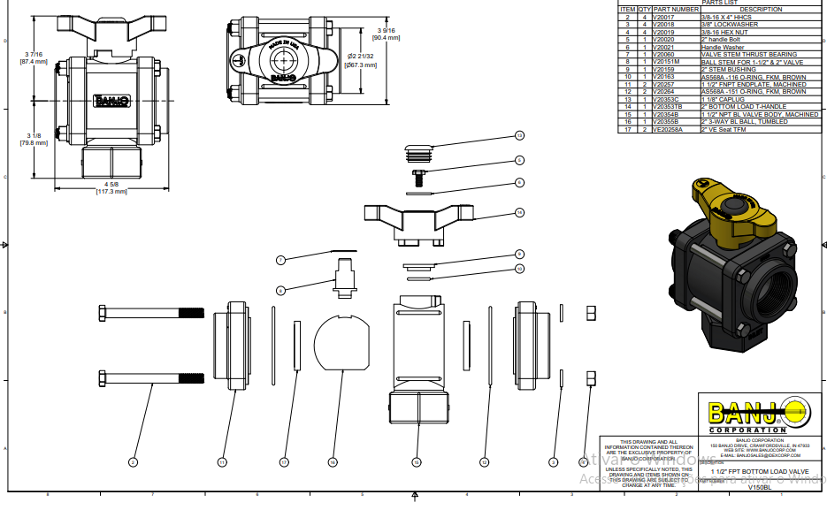 V150BL REGISTRO MANUAL 3 VIAS 1.1/2" POLIPROP BANJO