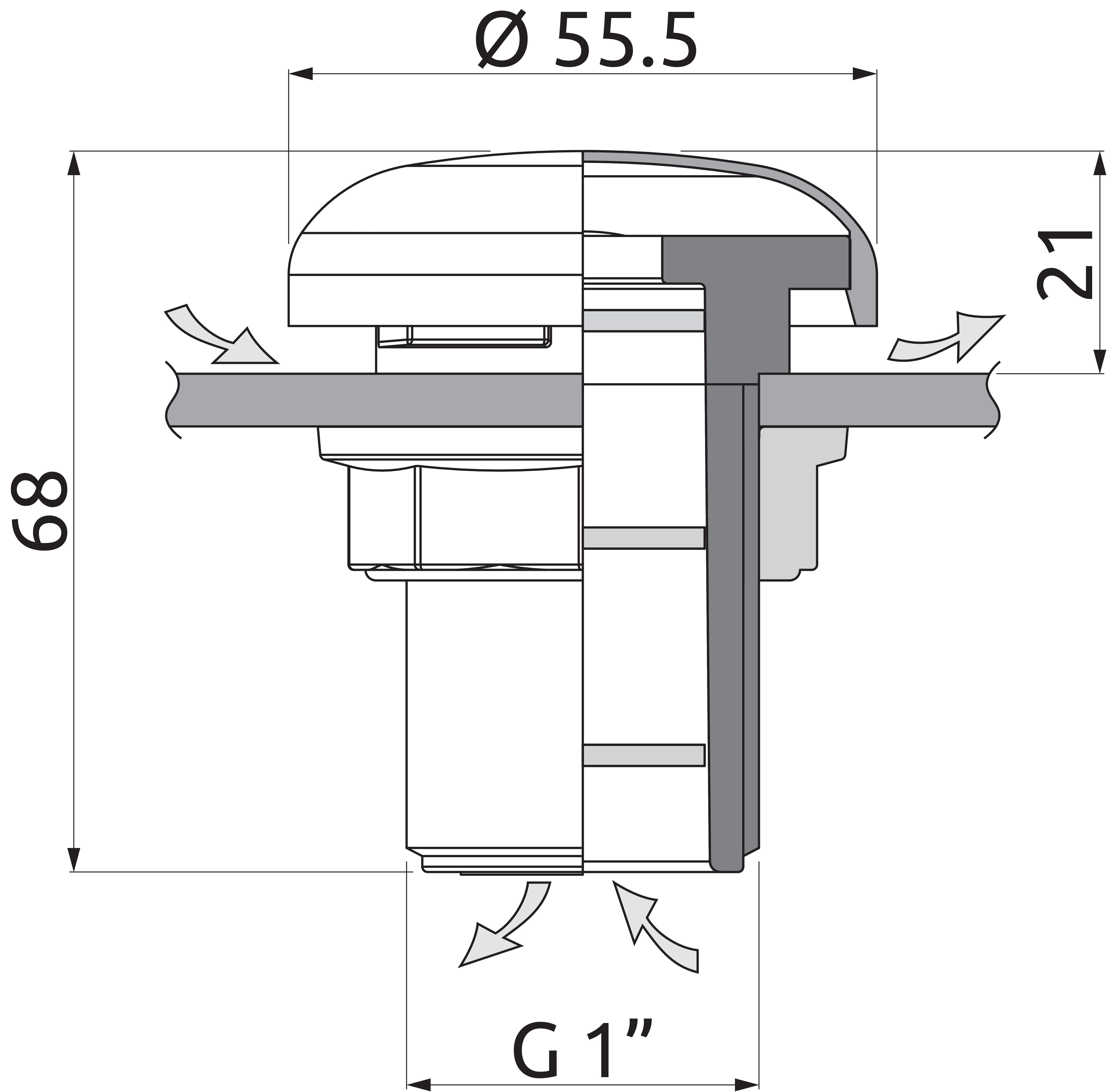 504203 VALVULA DE RESPIRO COM LABIRINTO ROSCADA G1 M ARAG