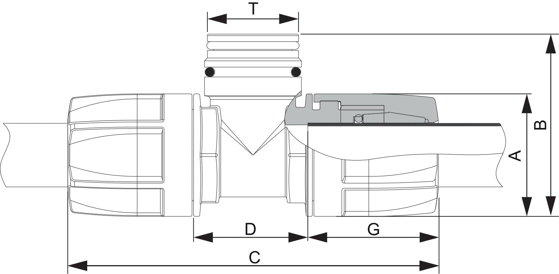 193314 CONEXAO TIPO T EASYFIT 3/4" T4M ARAG